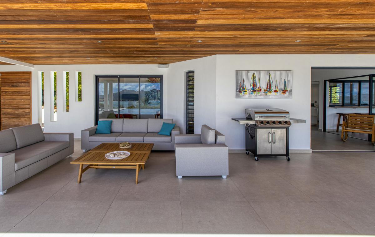 Location villa Saint Martin Terres Basses - villa 5 chambres 10 prsonnes - 300m de la plage de Baie aux Prunes - Vue mer et Piscine (14)